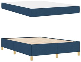 Boxrugós ágy matracmal Kék és Fehér 160 x 200 cm szövet