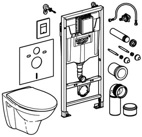 GROHE 39586000 - SOLIDO 5 az 1-ben szett, 1,13 m, kerámia/fehér
