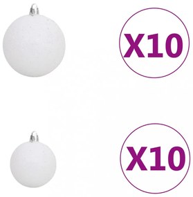 fekete PVC megvilágított műkarácsonyfa gömb szettel 240 cm