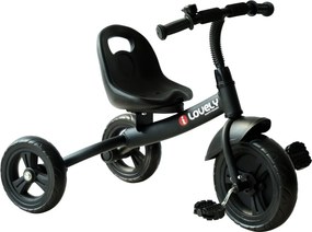 HOMCOM Gyerek Tricikli 18 Hónapos Gyermekeknek Haranggal és Sárvédőkkel, Biztonsági Kerékkel 79x50.5x58 cm Fekete | Aosom