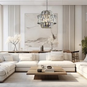 Kristály csillár láncon CROWN 12xE14/40W/230V króm