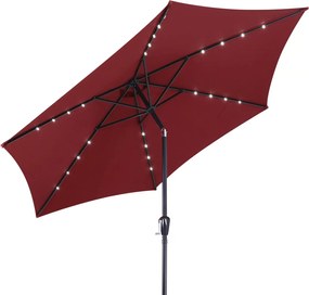 Deuba LED napernyő Miami Ø270 cm - piros