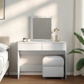 fehér fésülködőasztal LED-del 100 x 40 x 130 cm