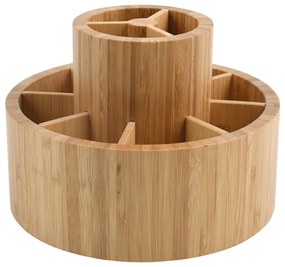 Natúr színű forgó bambusz fürdőszobai rendszerező kozmetikumokhoz Isalys – MSV