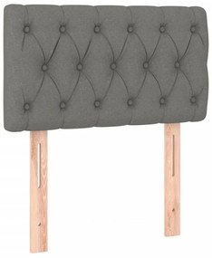 sötétszürke szövet LED-es fejtámla 80 x 7 x 78/88 cm