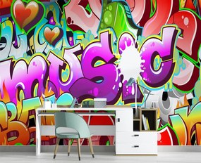Gario Fotótapéta Színes graffiti - feliratozás Anyag: Vlies, Méret: 150 x 105 cm