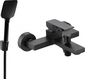 Mexen Uno R62 fürdőkád csaptelep zuhanyszettel, fekete - 7143R62-70