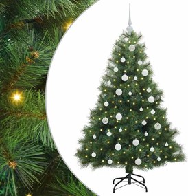 vidaXL Mű karácsonyfa 150 LED-del állvánnyal Zöld 150 cm PE és PVC