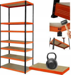 Tárolószekrény fém állvány Helios 270x110x35cm 7Px175kg Magas