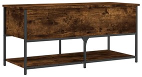 füstös tölgy színű szerelt fa tárolópad 100 x 42,5 x 47 cm