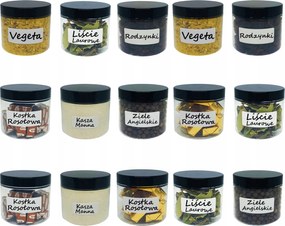 Ételtároló edények 200ml műanyag befőttes üveg fűszerek 0,2l 15 db Ajándék