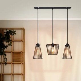 Csillár zsinóron TORRI 3xE27/15W/230V fekete