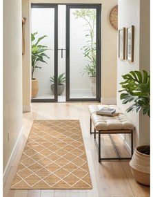 Natúr színű kézi szövésű juta futószőnyeg 80x200 cm Kunu – Hanse Home