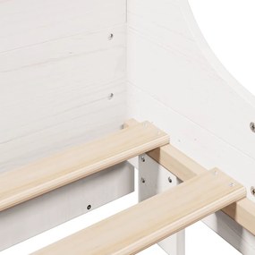 fehér tömör fa könyvespolcos ágy matrac nélkül 200 x 200 cm