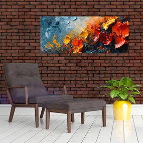 Kép - Virágok absztrakt festménye III. (120x50 cm)