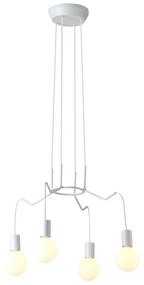 Csillár zsinóron BASSO 4xE27/40W/230V fehér