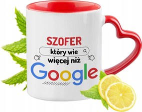 Sofőrnek Piros Bögre Szív Alakú Füllel Ajándék