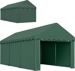 Outsunny 3x6 m Autószín, Roll-up Ajtókkal, Tetővel, Eltávolítható Oldalfalakkal, UV-álló Vízálló Tároló Tent, Szabadtéri Autós Tent, Zöld | Aosom