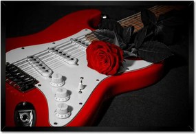 Poszterek keretben 60x40 Rózsa Elektromos gitár