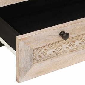 Magasfiú fiókkal polcokkal Fehér 60 x 33 x 100 cm tömör mangófa