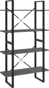 vidaXL négyszintes szürke tömör fenyőfa könyvszekrény 80 x 30 x 140 cm