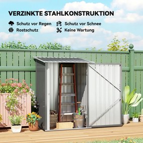 Outsunny kerti fészer, szerszámoskamra 100 x 103 x 160 cm acél, szürke