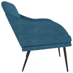 kék bársonypad 110 x 76 x 80 cm