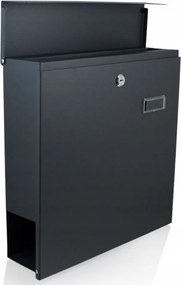 Nagyméretű A4-es postaláda újságtartóval és grafit adattáblával