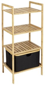Fekete-natúr színű bambusz fürdőszobai polcos állvány 44x93,5 cm Ecori – Wenko