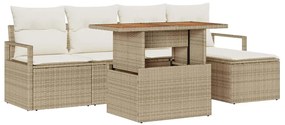 Kert étkező szett párnával 6 pcs Beige és krém