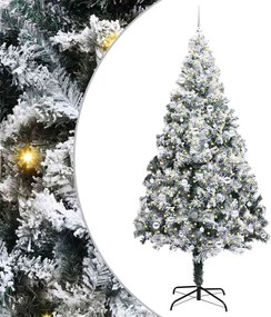 vidaXL Mű karácsonyfa 300 LED-del Fehér 240 cm PVC és Acél és Műanyag