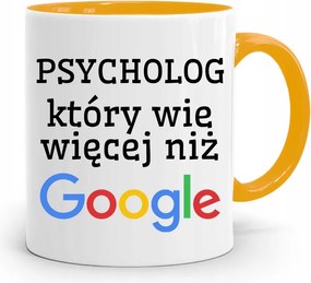 Pszichológus Pszichiáter Terapeuta Bögre Sárga, fényképes nyomattal