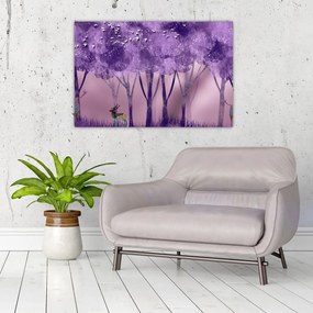 Kép - Szarvasok egy varázslatos erdőben (90x60 cm)
