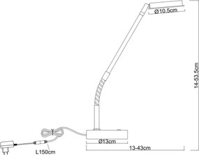 Globo 58504TSA - SILVIO érintésvezérlésű, dimmelhető asztali LED-lámpa LED/6,5W/230V bézs
