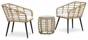 3-darabos tölgyszínű polyrattan bisztrószett