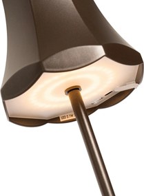 Retro asztali lámpa sötét bronz színű, újratölthető IP44 - Granny