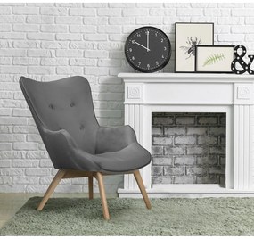 Szürke bársony fotel Niko – Ropez