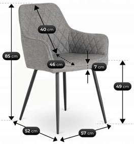 Elegáns Karosszék Szürke Színben.BRESSO 2