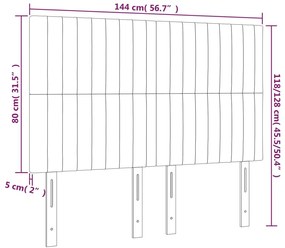 4 db fekete szövet fejtámla 72 x 5 x 78/88 cm
