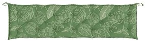 2 db levélmintás szövet kerti padpárna 200 x 50 x 7 cm