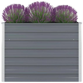 vidaXL szürke horganyzott acél kerti magaságyás 100 x 100 x 77 cm