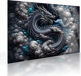 Üveg kép – Sárkány a füstben (70x50 cm)