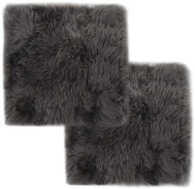 2 db világosszürke valódi báránybőr székpárna 40 x 40 cm