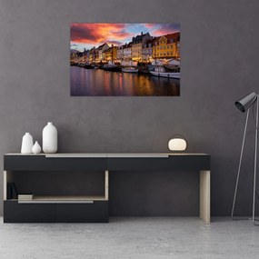 Kép - Nyhavn, Koppenhága (90x60 cm)