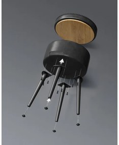 CORE bőr puff fekete