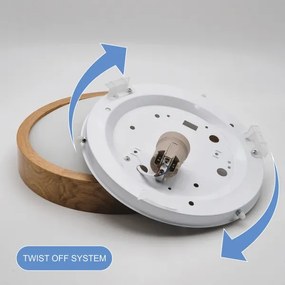 Brilagi - LED mennyezeti lámpa CARVALHO SLIM 1xE27/60W/230V, tölgy, 27 cm pr.