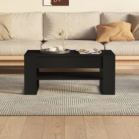 Fekete szerelt fa dohányzóasztal 102x55x45 cm