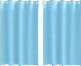 vidaXL Fekete Függöny Gyűrűkkel 2 pcs Világoskék 175 x 140 cm