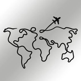 Fali dekoráció 60x42 cm térkép fém