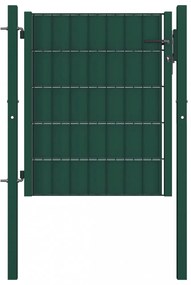 Zöld pvc és acél kerítéskapu 100 x 101 cm